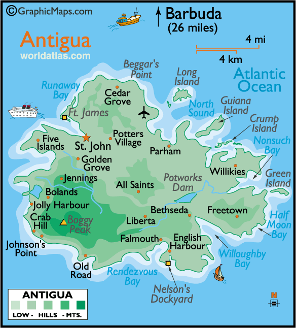 carte du antigua barbuda
